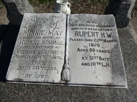 Rupert Henry Weston NORMAN gravestone photograph 2