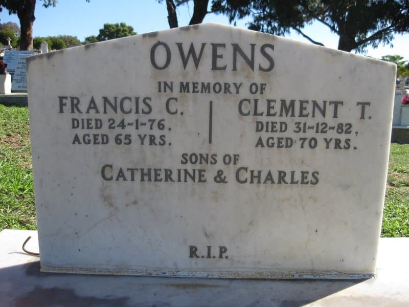 Francis Charles OWENS gravestone photograph 1