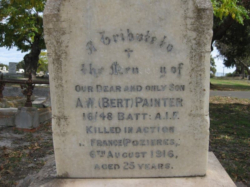 Albert William ("Bert") PAINTER gravestone photograph 1