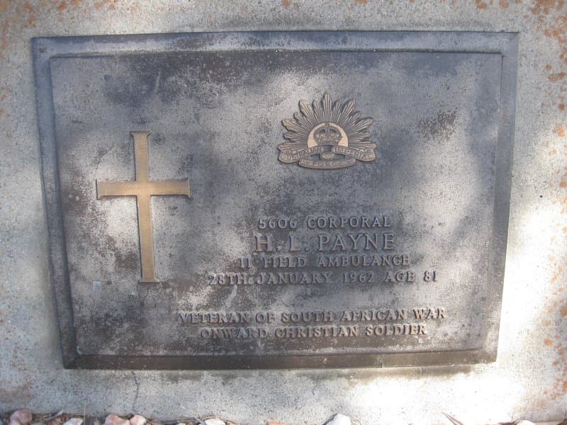 Harry Lewis PAYNE gravestone photograph 1
