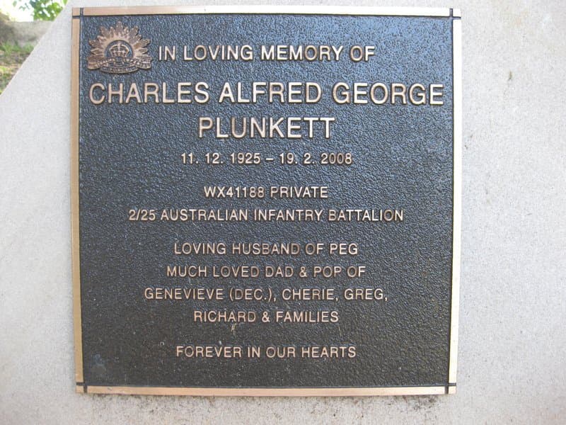 Charles Alfred George PLUNKETT gravestone photograph 1