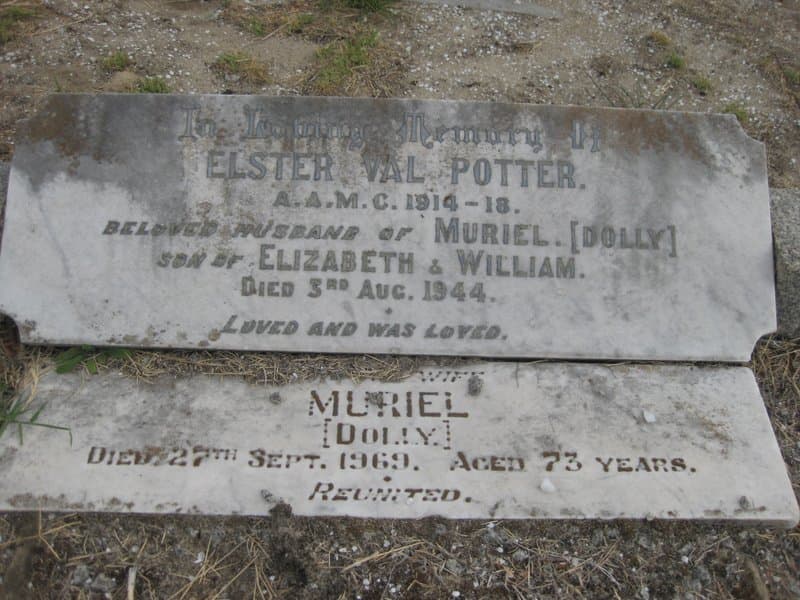 Elster Val POTTER gravestone photograph 1