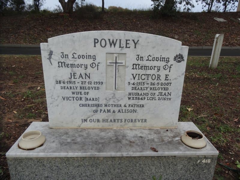 Victor Edward POWLEY gravestone photograph 1