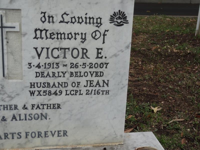 Victor Edward POWLEY gravestone photograph 2