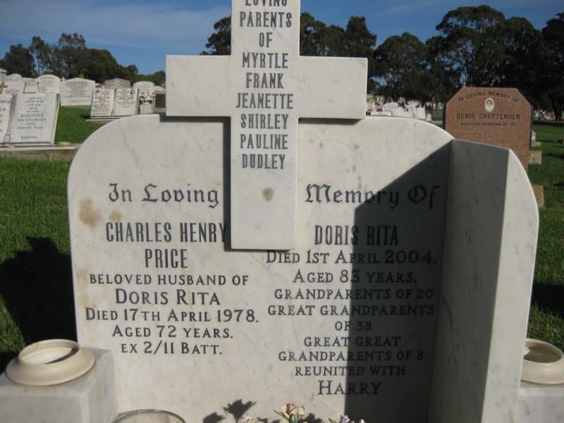 Charles Henry PRICE gravestone photograph 1