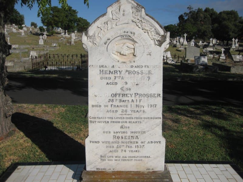Geoffrey PROSSER gravestone photograph 1