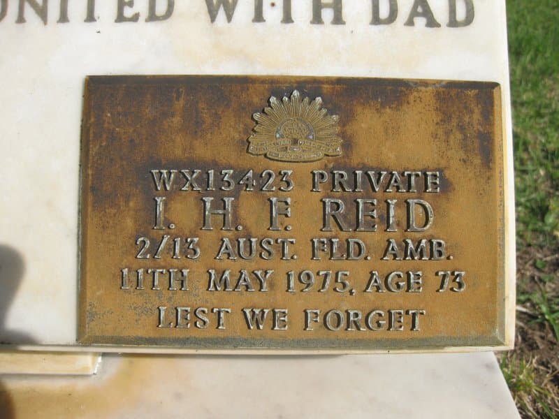 Ivan Henry Francis (Joe) REID gravestone photograph 1
