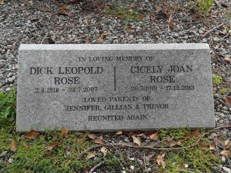 Dick Leopold ROSE gravestone photograph 1