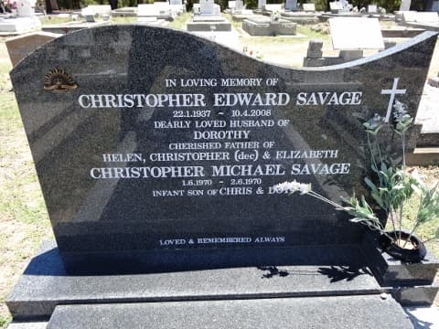 Sydney Edward SAVAGE gravestone photograph 1