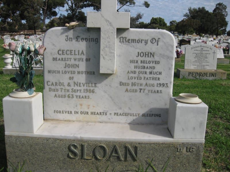 John Henry SLOAN gravestone photograph 2
