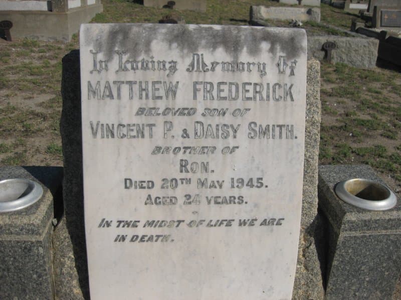 Matthew Frederick SMITH gravestone photograph 1