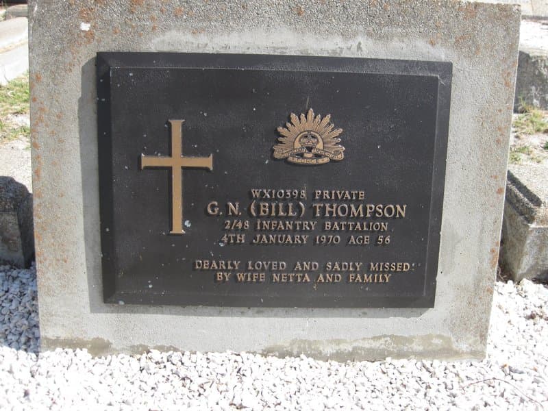 George Percy THOMPSON gravestone photograph 1