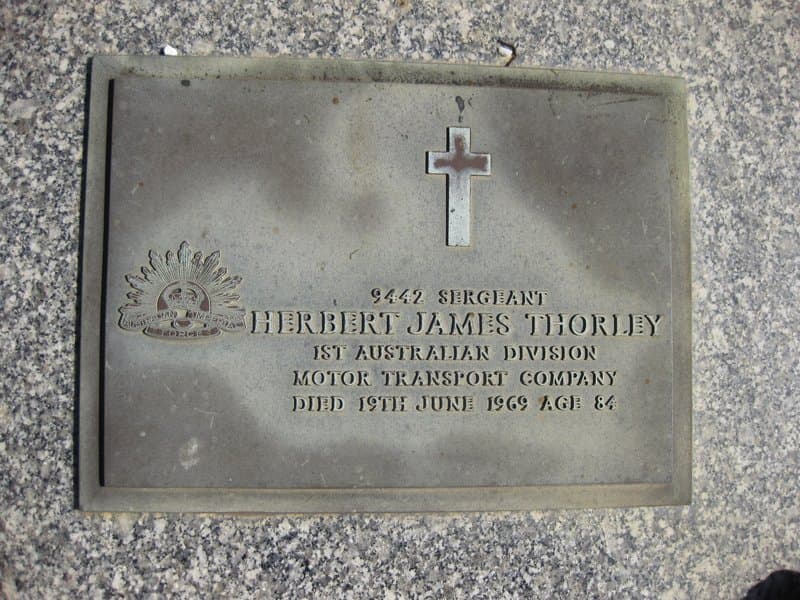 Herbert James THORLEY gravestone photograph 1