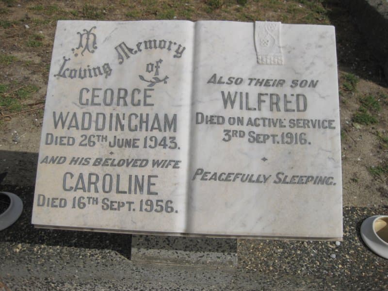 Wilfred WADDINGHAM gravestone photograph 1