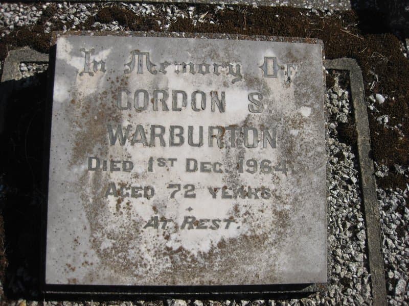 Gordon Stanley WARBURTON gravestone photograph 1
