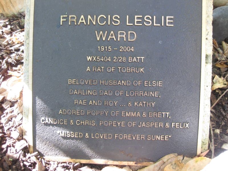 Francis Leslie WARD gravestone photograph 1