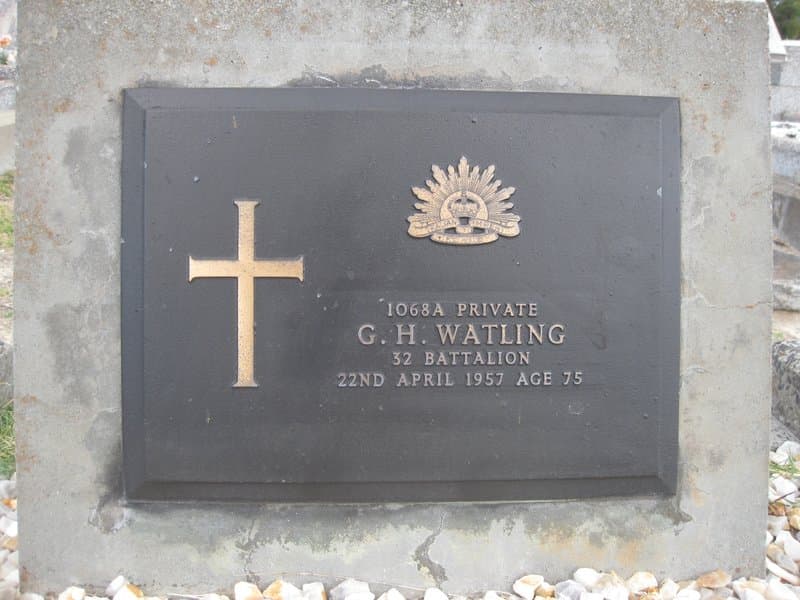 George Herbert WATLING gravestone photograph 1