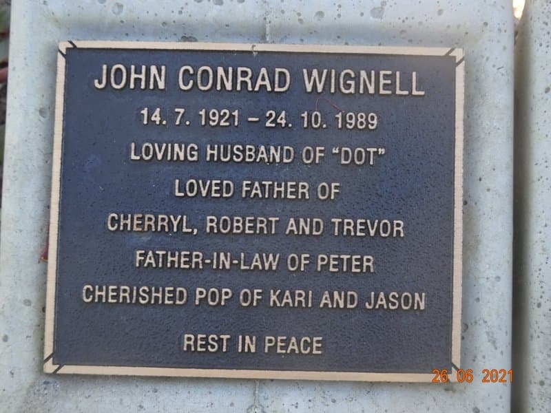 John Conrad WIGNELL gravestone photograph 1