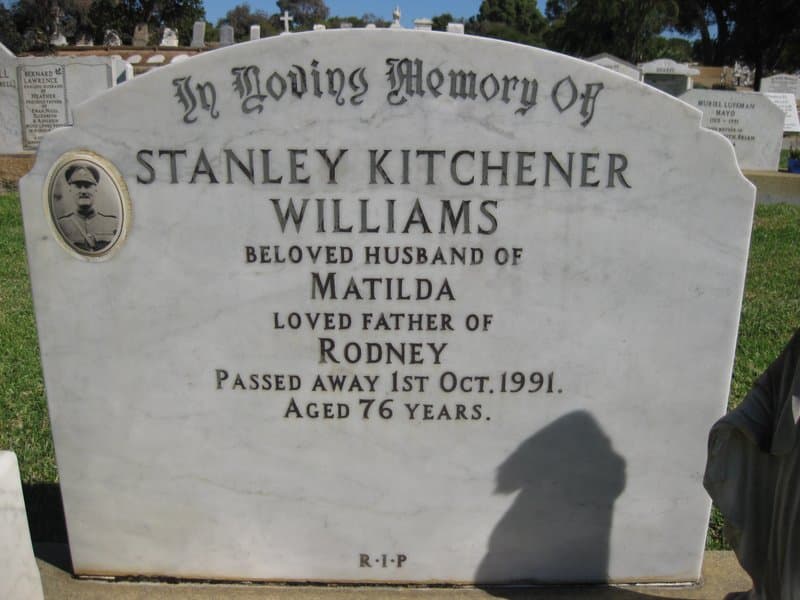 Stanley Kitchener WILLIAMS gravestone photograph 1