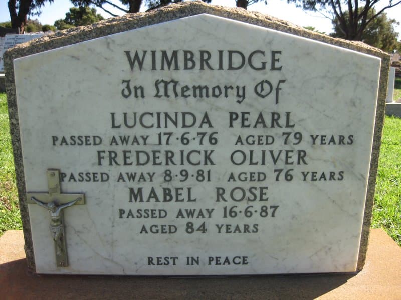Frederick Oliver WIMBRIDGE gravestone photograph 1