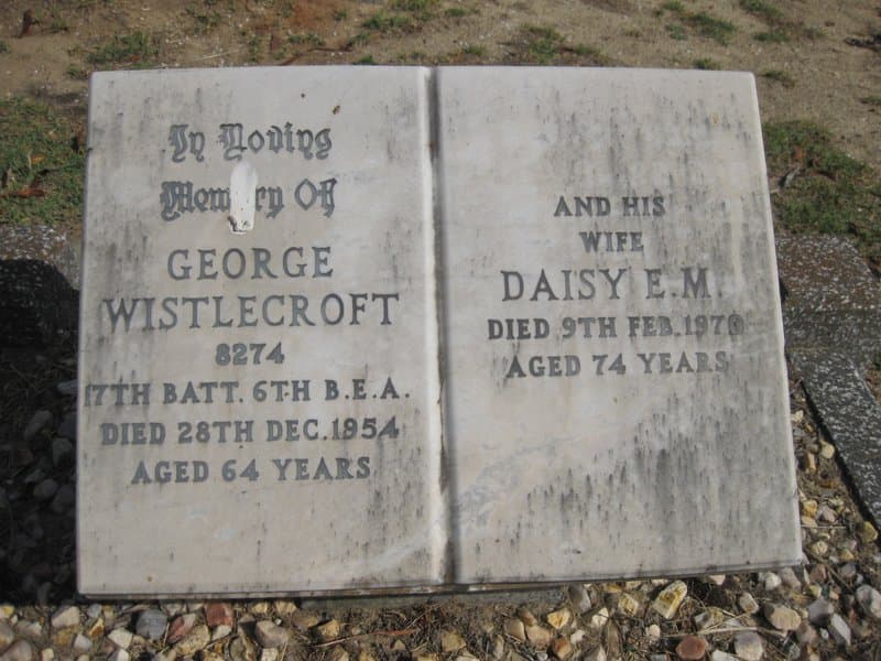 George WISTLECROFT gravestone photograph 1