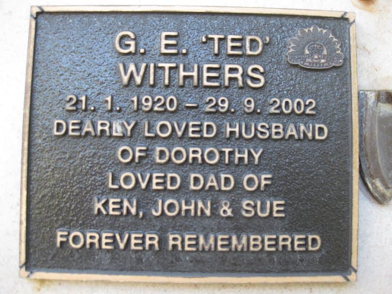 George Edward WITHERS gravestone photograph 1
