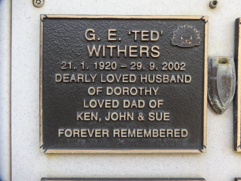 George Edward WITHERS gravestone photograph 2