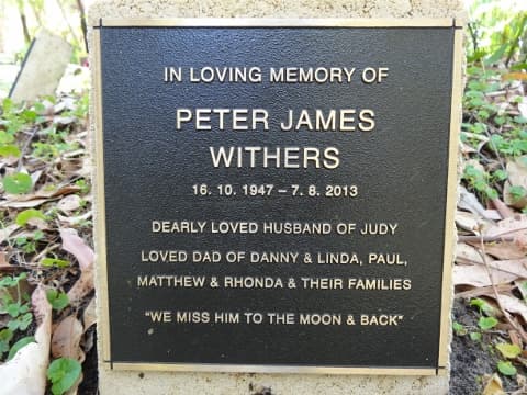 Peter James WITHERS gravestone photograph 1