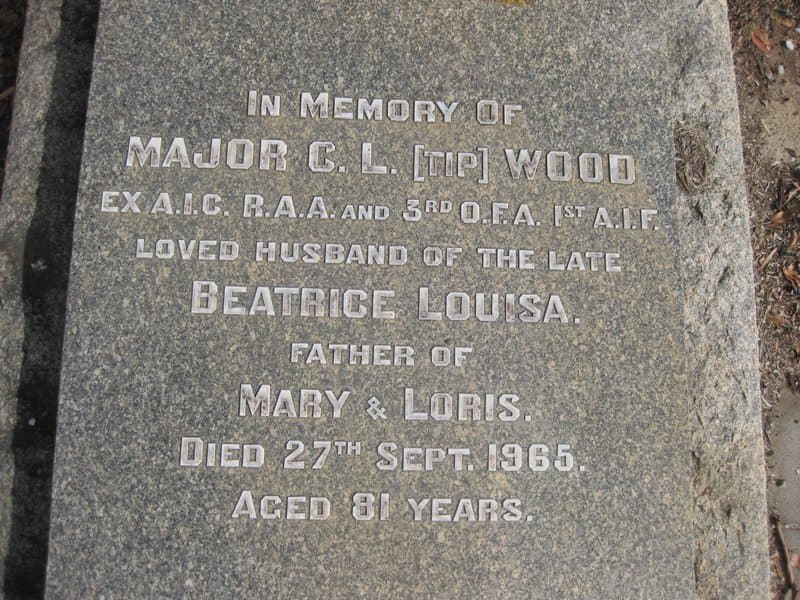Clifton Loris (Tip) WOOD gravestone photograph 1