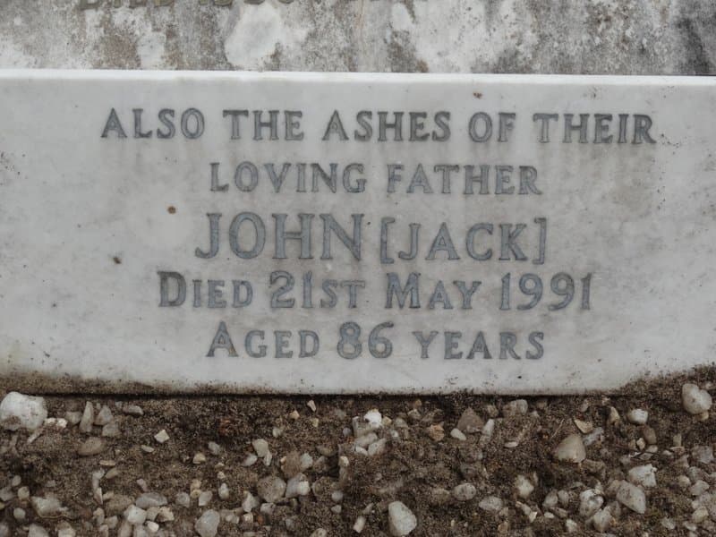 John WORTHINGTON gravestone photograph 3