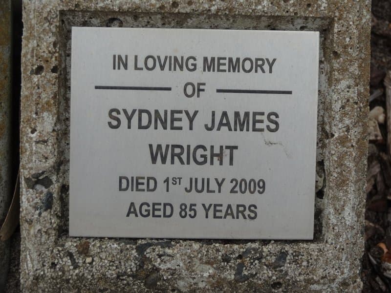 Sydney James WRIGHT gravestone photograph 1