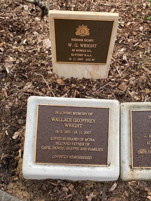 Wallace Geoffrey WRIGHT gravestone photograph 1