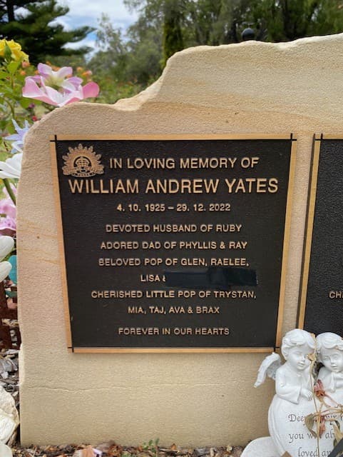 William Andrew YATES gravestone photograph 1